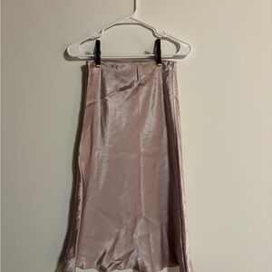 Babaton Pink Satin Skirt